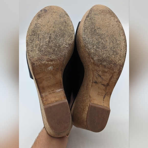 Diane Von Furstenberg Bonnie Wedge Slide Sandal Black Size 8.5 - Picture 9 of 13